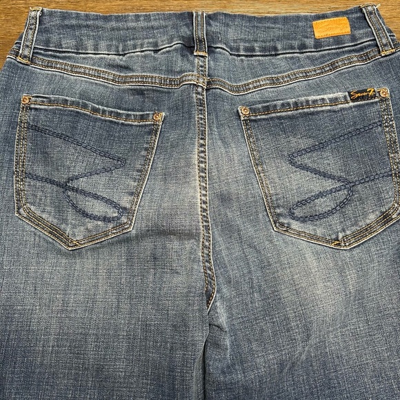 Seven7 Tummy less High Rise Skinny Dark Blue Denim Jeans Size 12 - Picture 8 of 8